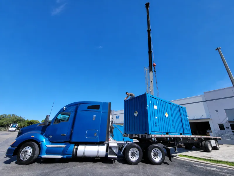 Container loading with crane